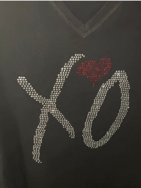 The Weeknd Rhinestone XO T Shirt, New, Women's Vneck, Gildan