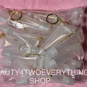 30Pcs 10ml Empty Lipgloss Tubes With Keychains Attached, Lipgloss tubes, Goldtone, Silvertone