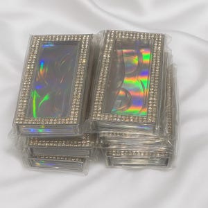 Diamond Rhinestone Eyelash Cases: Bling Lash Display (Set of 10)