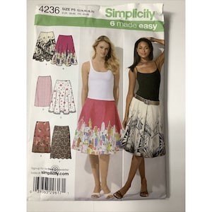 Simplicity 4236 Slim, Full and Half Circle Skirts Pattern Size 12-20