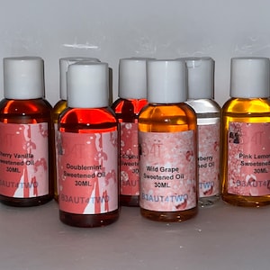 Flavored Oils, Lipgloss Gloss, Lip Balm, Massage Oils, Lip Scrub, Lip Butter, Sweetened Flavoring Oil  30 ml Bottle