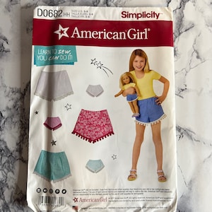 Simplicity Pattern D0862 Learn to Sew 18” Doll, Girl’s Shorts Size 3-6 Uncut FF