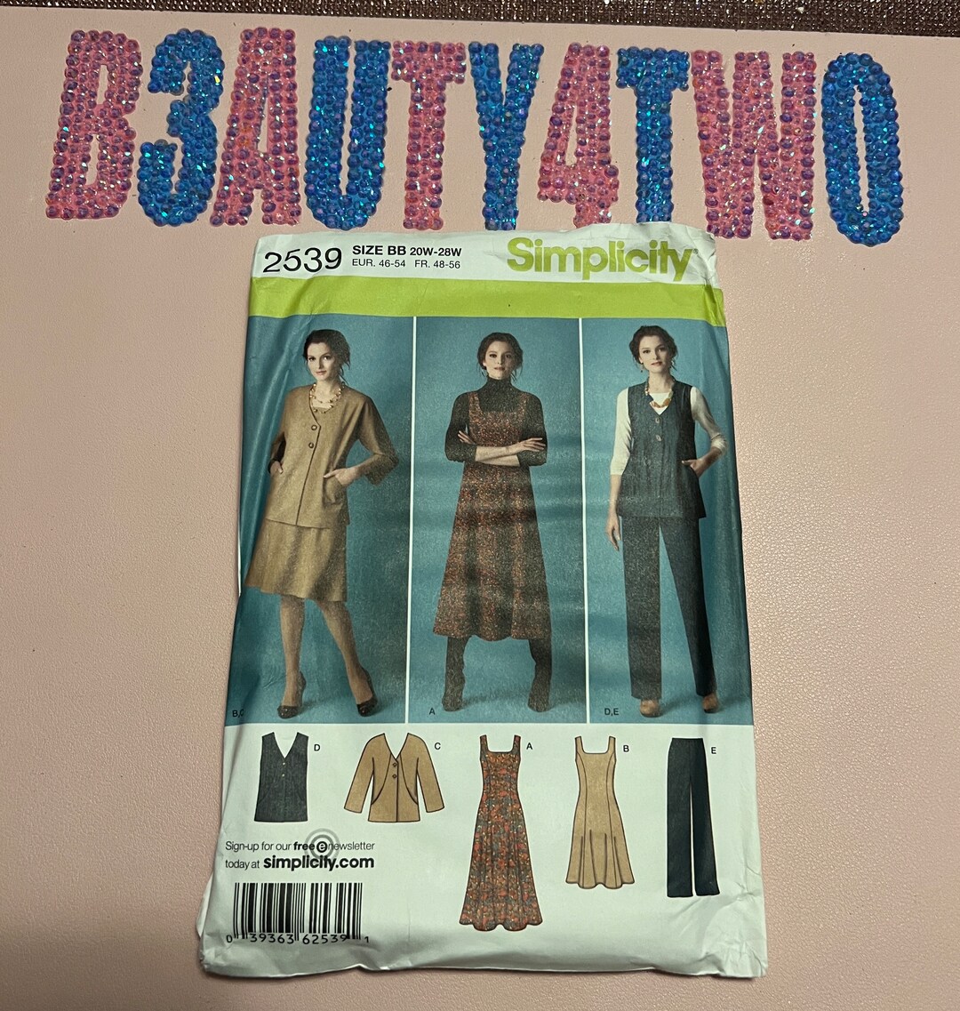 Simplicity 2539 CAPSULE WARDROBE Jumper, Pants, Jacket & Vest Sz 20w28w UNCUT Etsy