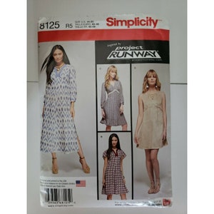 Simplicity 8125 Misses' Dress with Bodice Variations Sewing 14-22 Pattern NEW