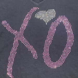 The Weeknd Rhinestone XO T shirt, New, Women’s Vneck, Gildan 100% Cotton