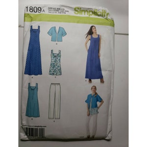 Simplicity Pattern 1809 Size A XXS-XXL Misses Pullover Dress Top Jacket Pants