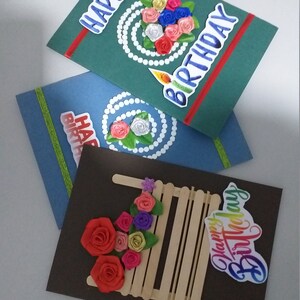 Any 3 Cards in 1 Pack - flowers card, unique card, thank you card, birthday card, Greeting cards, anniversary cards birthday cards