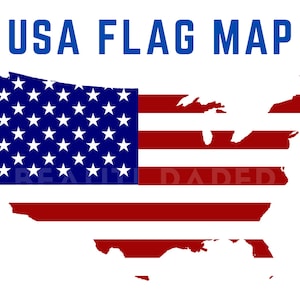 USA Flag map SVG, United States Flag Map Svg, US map svg Cut Files for Cutting Machine, Instant Digital Download