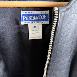 vintage Pendleton Débardeur ajusté en cuir zippé / Taille M L image 8