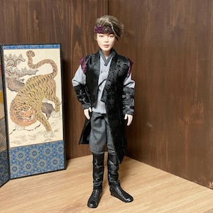 Korean traditional warrior clothes full set, doll clothes, Hanbok, mattel bts outfits, bts clothes - miminegage