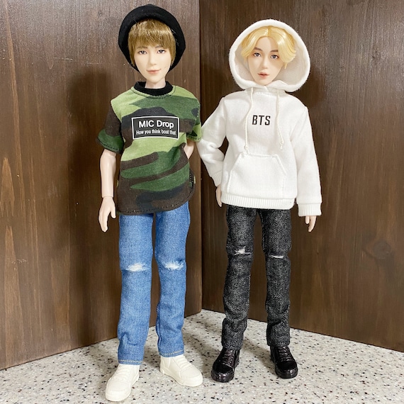 BTS ドール用衣装：手作り帽子＆ジーンズセット - マテルドール用衣装