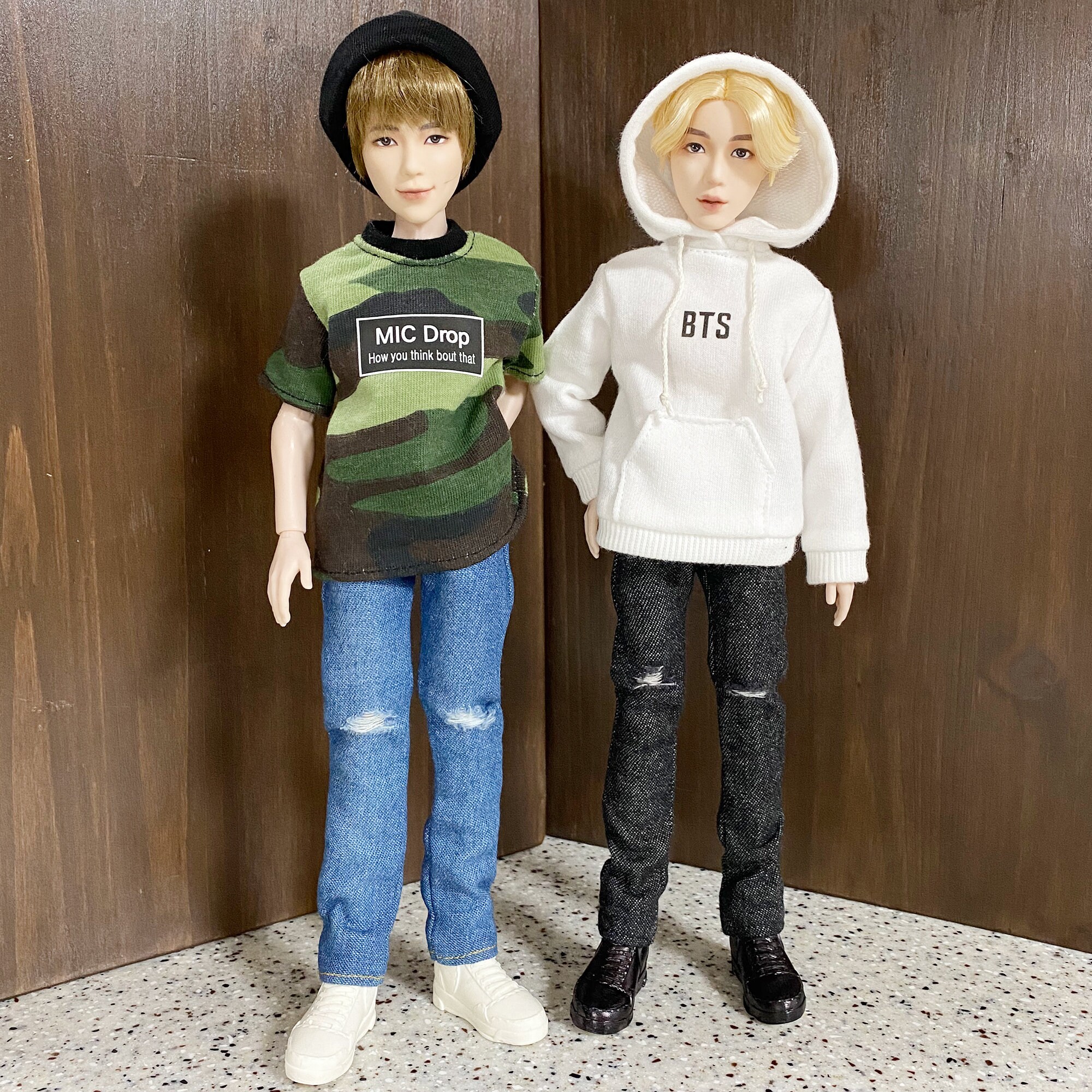BTS ドール用衣装：手作り帽子＆ジーンズセット - マテルドール用衣装