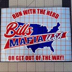 Bills Mafia USA 3 Color Plotter Cut Vinyl Decal