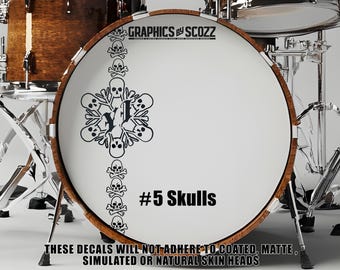 Vinyl Skin Decal Wrap 22" Bass Kick Drum Head Cubic Shards Blue