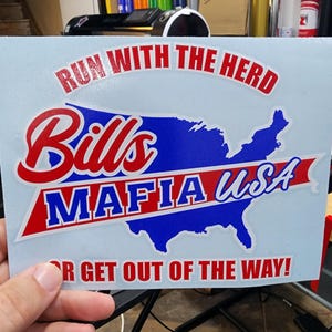 Bills Mafia USA 3 Color 7 inch Plotter Cut Vinyl Decal