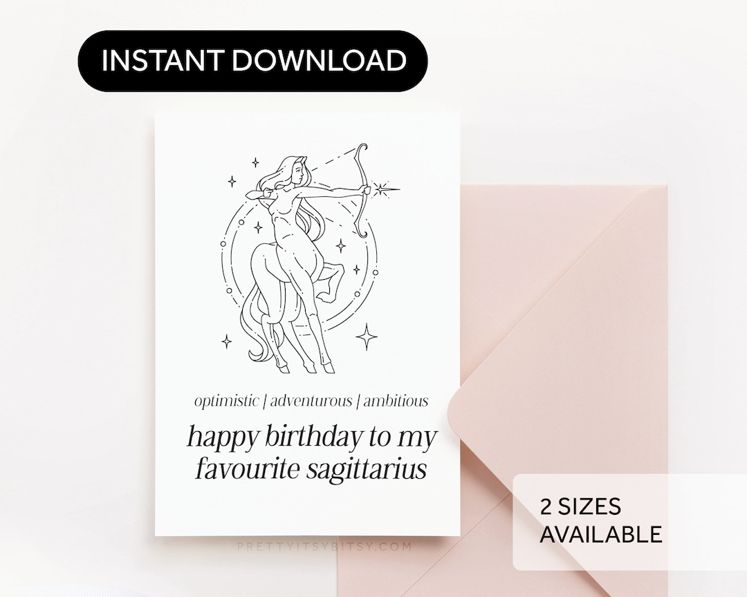 Sagittarius Birthday Card - Happy Birthday to My Favourite Sagittarius