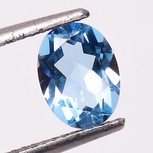 Himmelblauer Topas Oval Form Brilliantschliff, Natürlicher Topas Lose Edelstein für die Schmuckherstellung, Blautopas Oval Alle kalibrierten Größen erhältlich