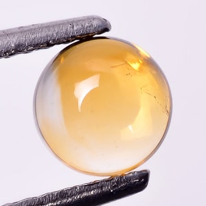 Natural Citrine Quartz Cabochon: Round Yellow Gemstone, 5x5 mm