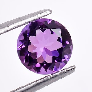 Natural Amethyst Round Shape Brilliant Cut, Amethyst Purple Color Loose Gemstone For Jewelry Making, Amethyst Round Calibrated Size 7X7X5 mm