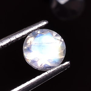 Natural Rainbow Moonstone Brilliant Cut Round Shape, Moonstone Loose Gemstone For Jewelry Making, Blue Fire Round Cut Calibrated Size 6X6 mm