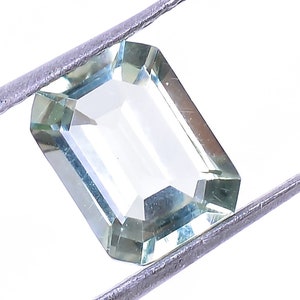 Green Amethyst Prasiolite Gemstone: Octagon Step Cut, 8X6X4 mm