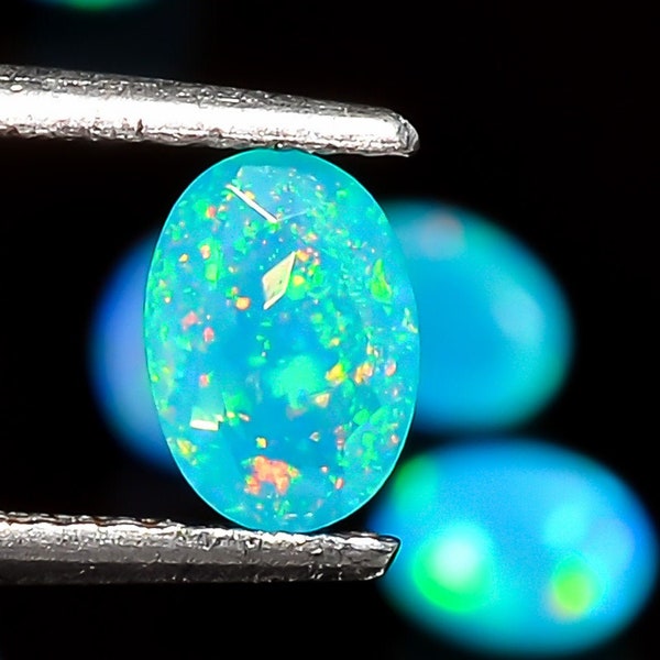 Natural Paraiba Opal Oval Shape Brilliant Cut, Blue Opal Loose Gemstone For Jewelry Making, Ethiopian Blue Opal Cut Calibrated Size 7X5 mm