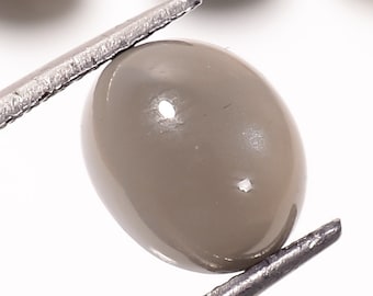 Natural Grey Moonstone Cabochon: Oval Loose Gemstone, 10x8 mm
