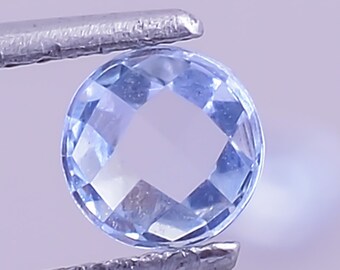 Pedra preciosa topázio azul-celeste: pedra solta com lapidação rosa redonda de 5 mm
