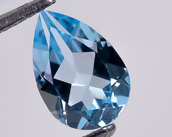 blue topaz faceted Gemstone 6 x 9 mm pear shape pieces 8 lot code no.60