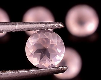 Natural Rose Quartz Round Shape Brilliant Cut, Quartz Loose Gemstone For Jewelry Making, Pink Color Rose Quartz Cut Calibrated Size 5,6,7 mm