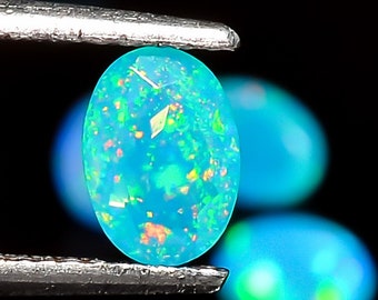 PARAIBA OPAL 6 MM ROUND CUT BEAUTIFUL NEON BLUE COLOR ALL NATURAL SOLD PER STONE 