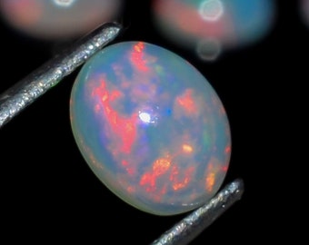 Natural Ethiopian Opal Oval Cabochon, Opal Loose Gemstone For Jewelry Making, Fire Play Color Opal Oval Cabochon Cut All Calibrated Sizes