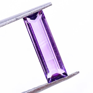 African Amethyst Baguette: Purple Step Cut Gemstone (10X3X3 mm)
