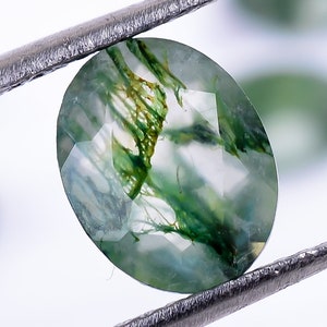 Moss Achat Oval Form Brillantschliff, Natürliche Moss Achat Lose Edelstein Für Schmuckherstellung, Moos Achat Oval Facettiert kalibriert Größe 9X7X4 mm