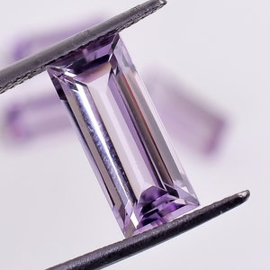 Rose De France Baguette Step Cut, Pink Amethyst Loose Gemstone For Jewelry Making, Rose De France Rectangle Cut Calibrated Size 14X6X5 mm