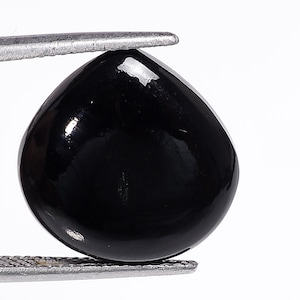 Black Onyx Heart Cabochon: Loose Gemstone, 16X16X5 mm