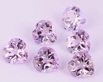 Rose De France Amethyst Loose Stone: 12X12mm Heart Brilliant Cut