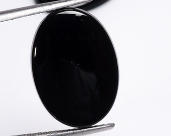 Natural Black Onyx Oval Shape Smooth Cabochon, Black Onyx Loose gemstone For Jewelry Making, Black Onyx Cab Stone Calibrated Size 18X13X3 mm