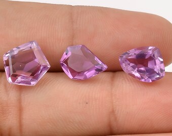 Natural Amethyst Gemstone: AAA Faceted Fancy Cut, Calibrated Size