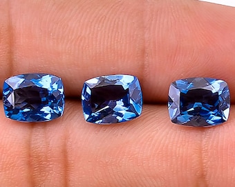 Natural London Blue Topaz: 10X8X5 mm Cushion Cut Gemstone