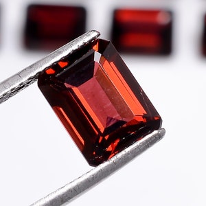 Rhodolite Garnet Octagon Shape Step Cut, Garnet Loose Gemstone For Jewelry Making, Red Color Garnet Emerald Cut Calibrated Size 9X7X4 mm