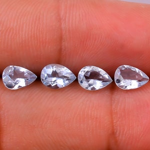 Pear Aquamarine Gemstone: 7X5X3 mm Faceted Loose Stone, March Birthstone