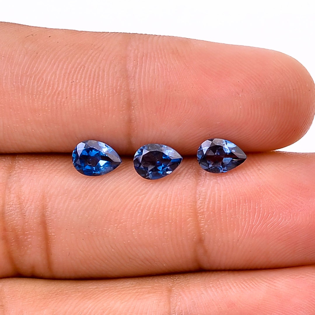 London Blue Topaz Brilliant Cut Stone, Natural Pear Shape Blue Topaz