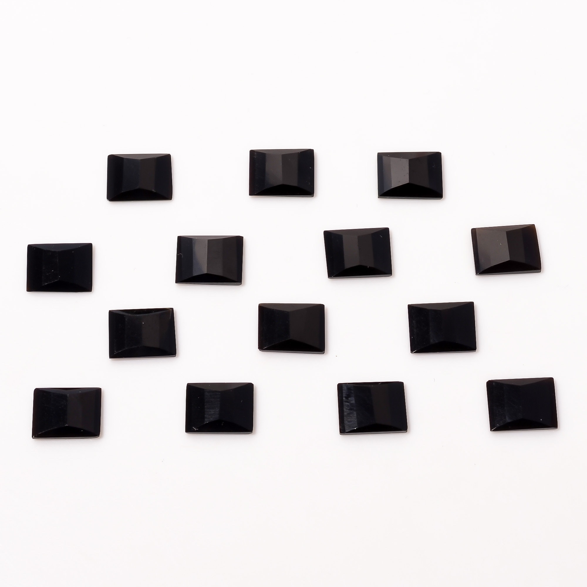 Faceted Black Onyx Gemstone: Rectangle Shape, 9x7 Mm - Etsy
