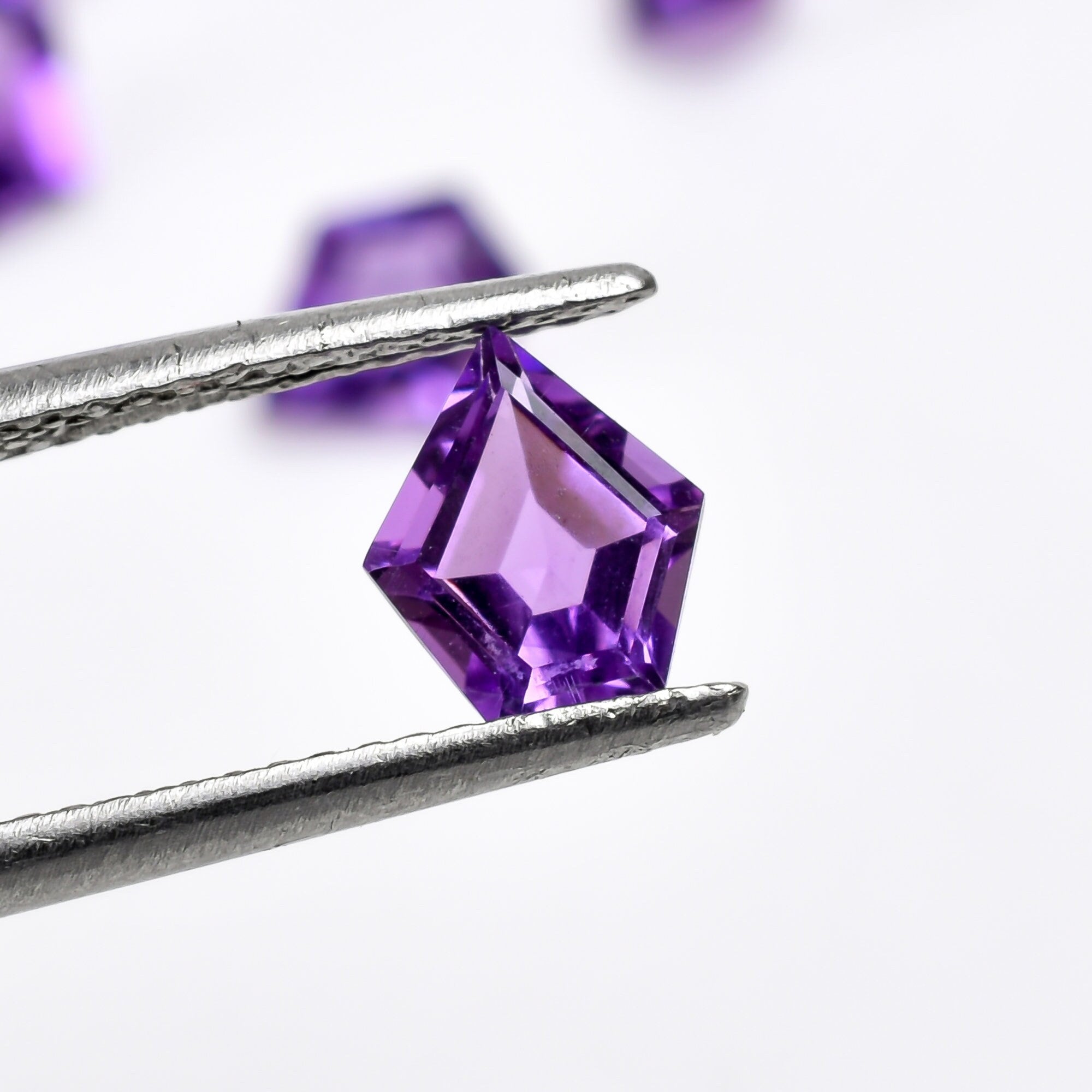 Purple Amethyst Pentagon Step Cut Loose Gemstone (7X6X4 mm)