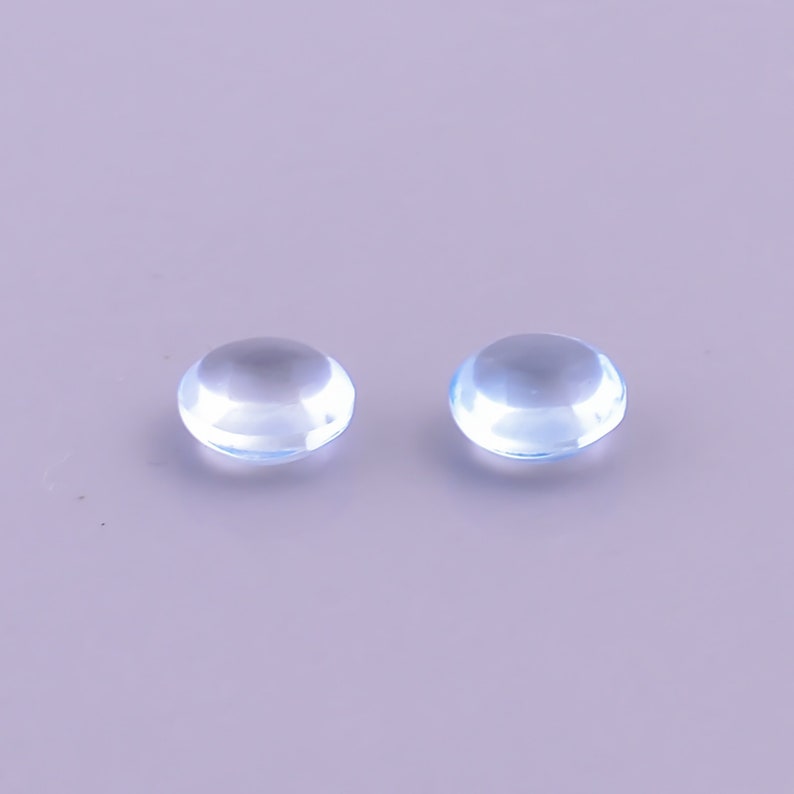 Natural Blue Topaz Loose Cabochon Gemstone For Jewelry Making Sky Blue Topaz Briolette Cabochon Stone Topaz Round Calibrated Size 7X7X4 mm