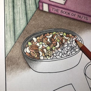 Printable PDF Coloring page - Bowl of Nuts