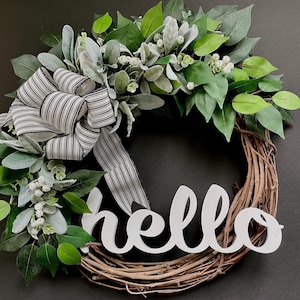 Everyday Wreath With Hello Sign