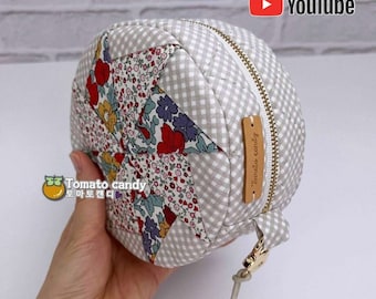 Nr.180 Windrad Patchwork Beutel, PDF Nähanleitung, Handnähen, YouTube-Tutorial, keine schriftlichen Anleitungen