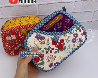 No.189 Pocket Square Pouch, PDF Pattern Only, Hand Sewing, YouTube Tutorial, No Written Instructions